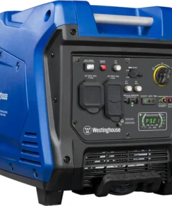 Westinghouse Outdoor Power Equipment 5000 Peak Watt Super Quiet Portable Inverter Generator, Wheel & Handle Kit, RV Ready 30A Outlet, Gas Powered, CO Sensor, Parallel Capable,Blue